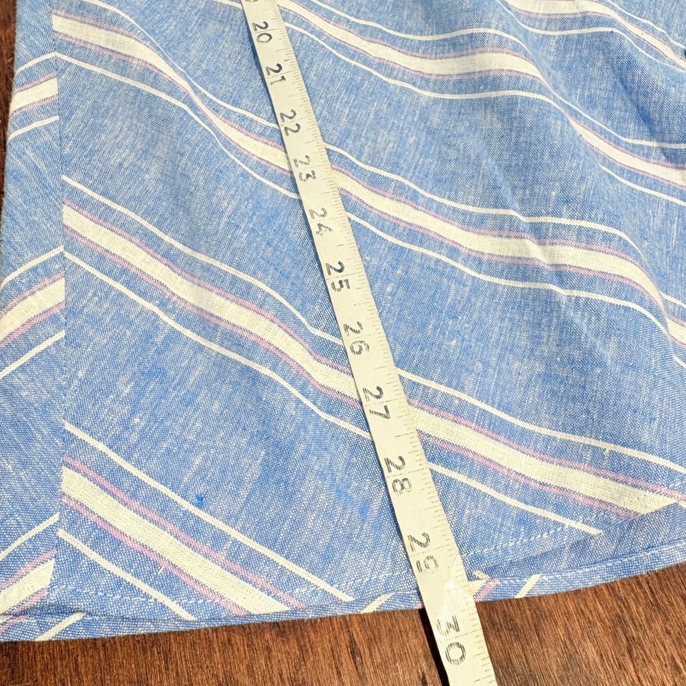 Womens Striped Linen Blend Button Front Skirt Size S Preppy Academia Nautical - Picture 6 of 9